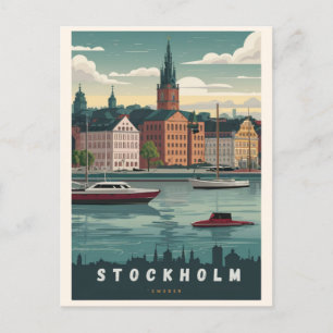 Atemberaubende Stockholmer Skyline-Postkarte Postkarte