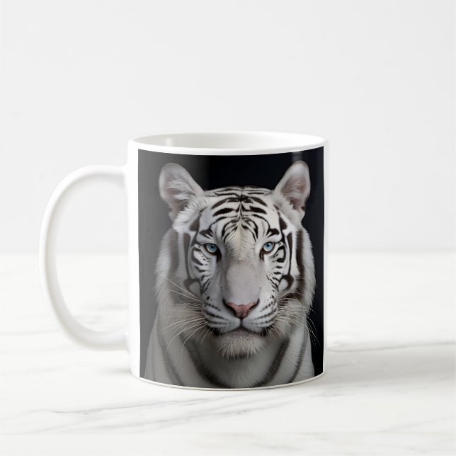 Atemberaubende Studiofotografie eines Weißtigers Kaffeetasse (Links)