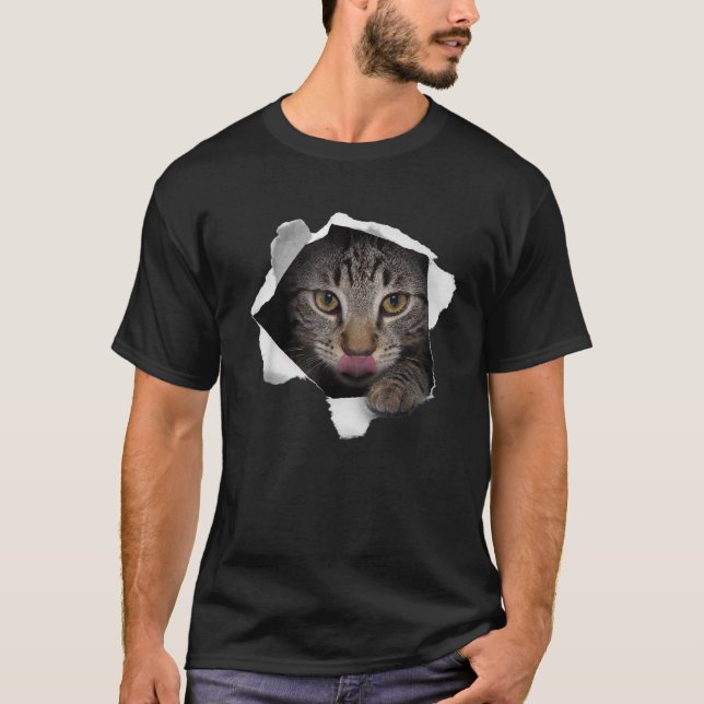Atemberaubende Tabby Cat Torn Cloud Cat Lovers Kit T-Shirt (Vorderseite)