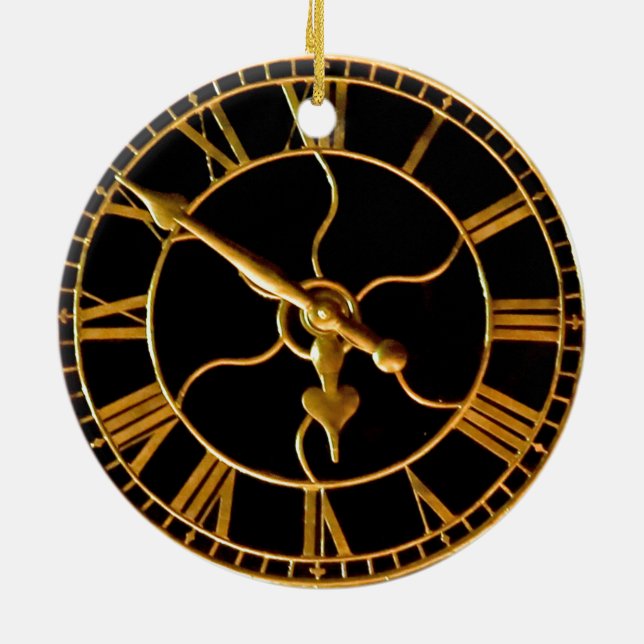 Atemberaubende Uhr Keramikornament (Hinten)
