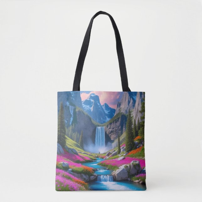 Atemberaubende Wasserfall & Bergwelt (Vorderseite)