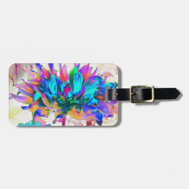 Atemberaubende Wasserfarbe Regenbogen Kaktus Dahli Gepäckanhänger (Vorderseite horizontal)