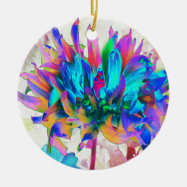 Atemberaubende Wasserfarbe Regenbogen Kaktus Dahli Keramik Ornament