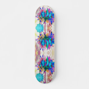 Atemberaubende Wasserfarbe Regenbogen Kaktus Dahli Skateboard