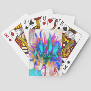 Atemberaubende Wasserfarbe Regenbogen Kaktus Dahli Spielkarten