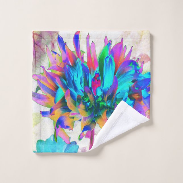 Atemberaubende Wasserfarbe Regenbogen Kaktus Dahli Waschlappen (Waschlappen)