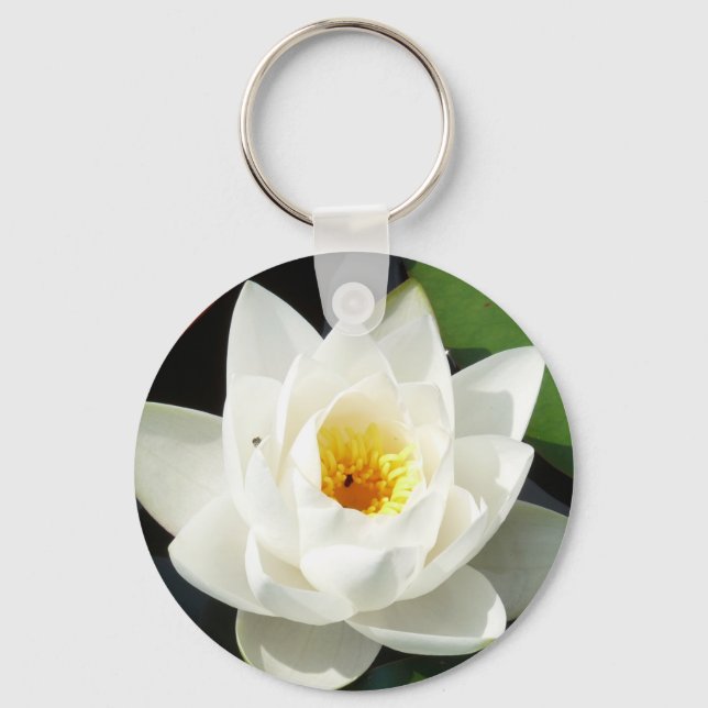 Atemberaubende Wasserlilie mit Gold Center Schlüsselanhänger (Vorderseite)