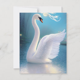 Atemberaubende White Swan Bird Grafik Mitteilungskarte