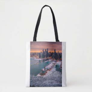 Atemberaubende Winter-Luftaufnahme der Chicago-Sky