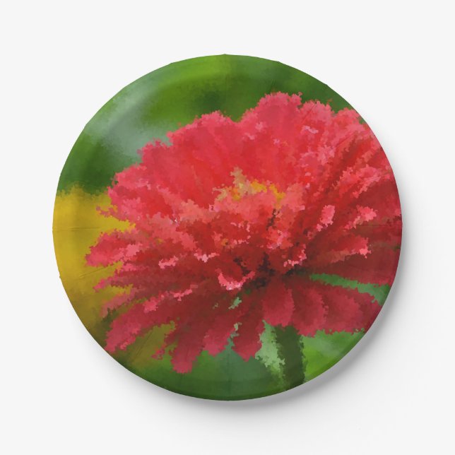 Atemberaubende Zinnia-Papierplatte Pappteller (Vorderseite)
