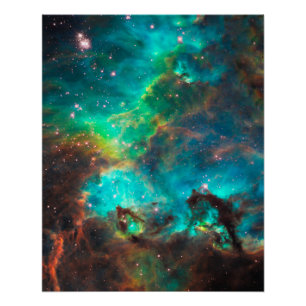 Atemberaubender Aqua-Star-Cluster Poster