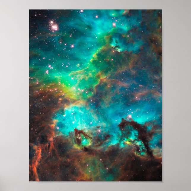 Atemberaubender Aqua-Star-Cluster Poster (Vorne)