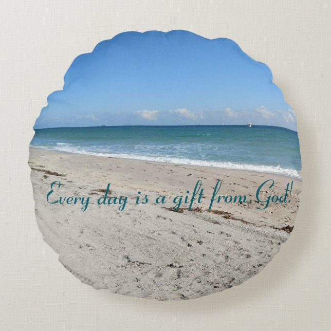 Atemberaubender Blick auf den Ozean, Rundkopfkisse Rundes Kissen (Vorderseite)