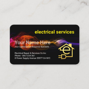 Atemberaubender Blitzschlag-Elektriker-Service Visitenkarte