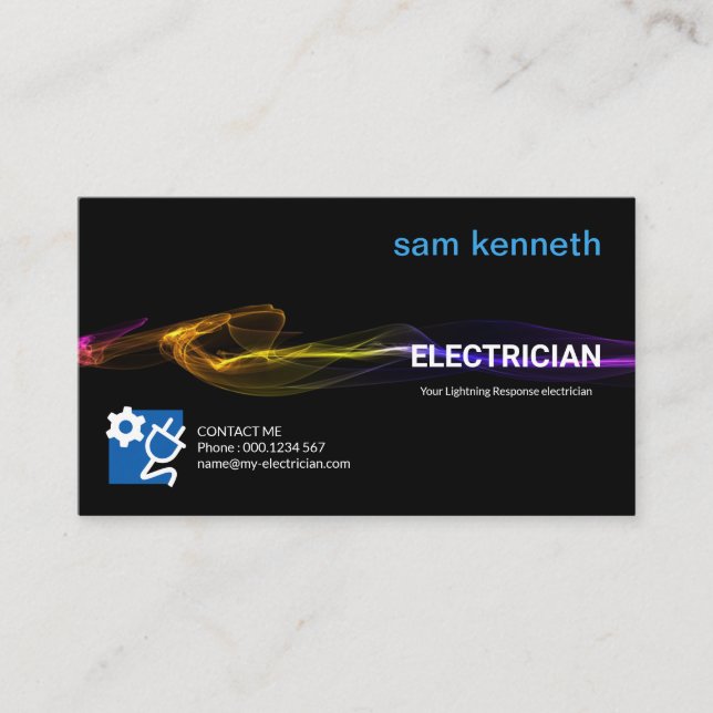 Atemberaubender bunter Blitzschlag Elektrischer Visitenkarte (Vorderseite)