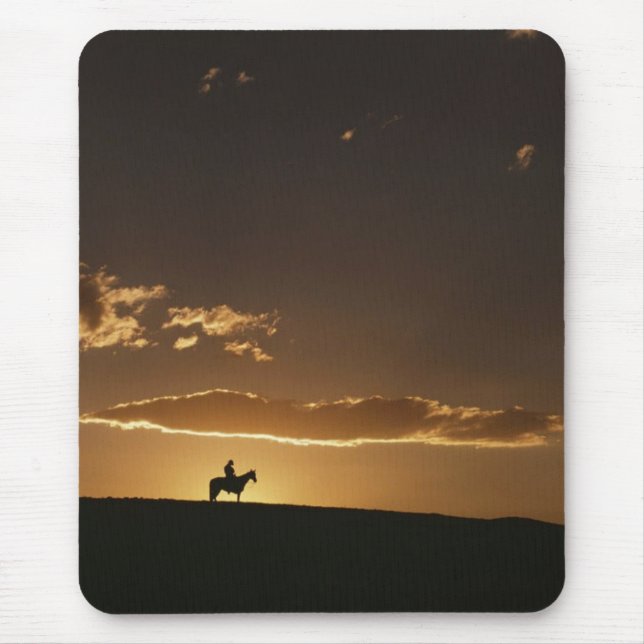 Atemberaubender Cowboy Sunset Mousepad (Vorne)