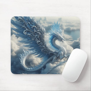 Atemberaubender Drache umgeben von Wolken Mousepad