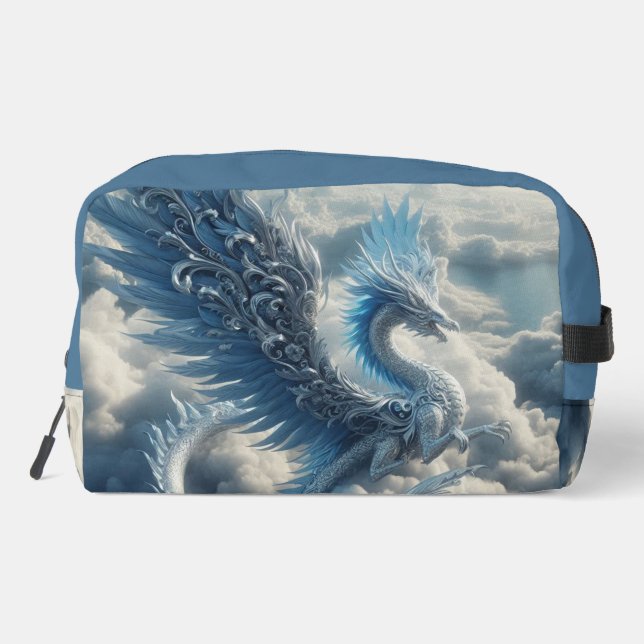 Atemberaubender Drache umgeben von Wolken Waschbeutel (Rückseite)
