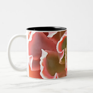 Atemberaubender Garten Sukkuline Rosa Töne Kunst, Zweifarbige Tasse