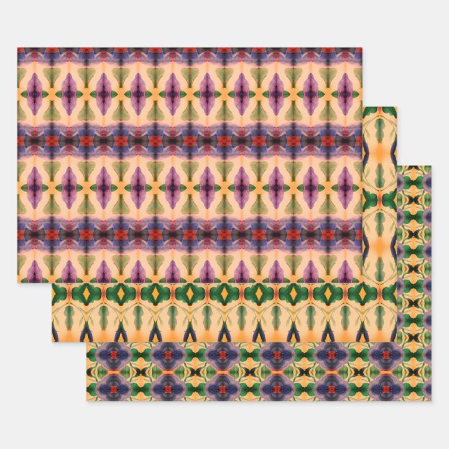 Atemberaubender Gemusterter Aquarell-Designer Geschenkpapier Set (Set)