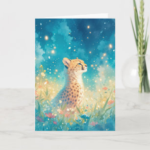 Atemberaubender Gepard zwischen Wildblumen Karte
