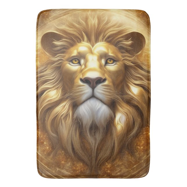 Atemberaubender Gold Lion Head Badematte (Vorderseite Vertikal)