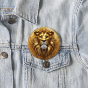 Atemberaubender Gold Lion Head Button
