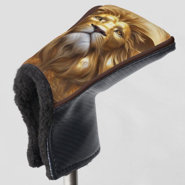 Atemberaubender Gold Lion Head Golf Headcover (3/4 Vorderseite)