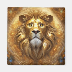 Atemberaubender Gold Lion Head Magnet