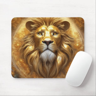Atemberaubender Gold Lion Head Mousepad
