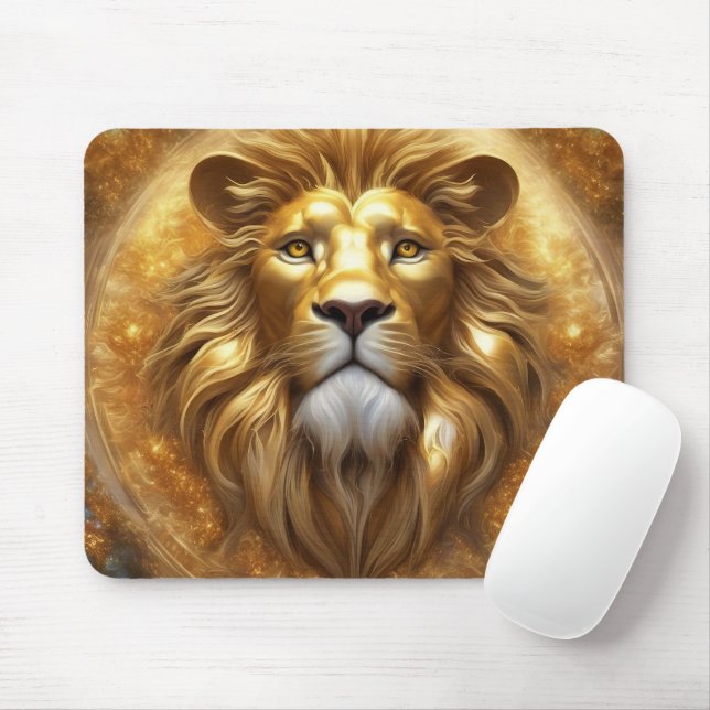 Atemberaubender Gold Lion Head Mousepad (Mit Mouse)