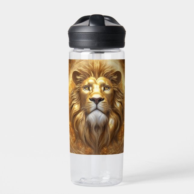 Atemberaubender Gold Lion Head Trinkflasche (Vorderseite)