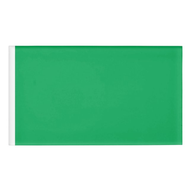 Atemberaubender grüner Hintergrund mit weißem Gren Namenschild (Vorderseite)