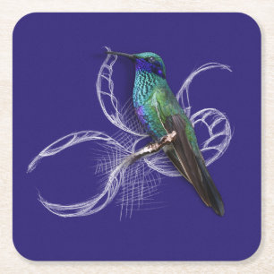 Atemberaubender Hummingbird - personalisieren durc Rechteckiger Pappuntersetzer