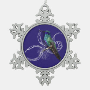 Atemberaubender Hummingbird - personalisieren durc Schneeflocken Zinn-Ornament
