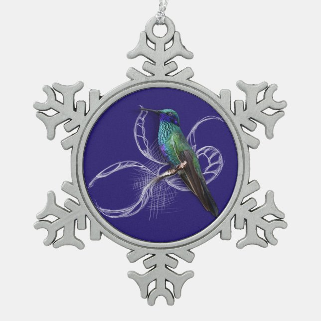 Atemberaubender Hummingbird - personalisieren durc Schneeflocken Zinn-Ornament (Vorderseite)