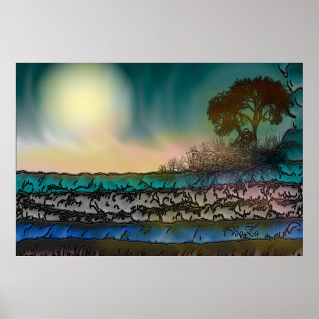 ATEMBERAUBENDER KUNSTDRUCK AUF TEXTURIERTER LEINWA POSTER (Vorne)