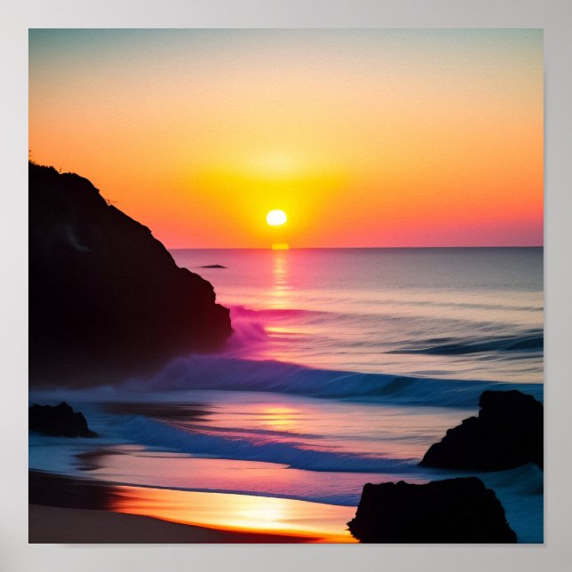 Atemberaubender, lebendiger Farbunterdrückungsdruc Poster (Vorne)