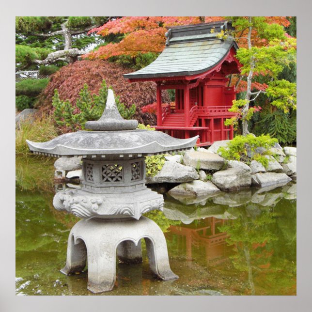 Atemberaubender Mediationsgarten Poster (Vorne)