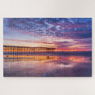 Atemberaubender Pazifik Beach California Pier Suns Puzzle