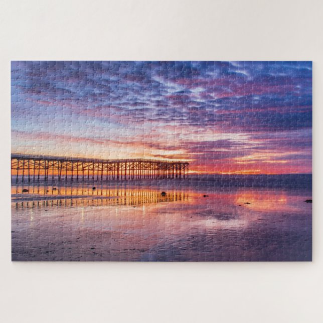 Atemberaubender Pazifik Beach California Pier Suns Puzzle (Horizontal)
