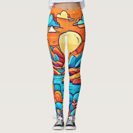 Atemberaubender Regenbogen-Karibikwald Leggings