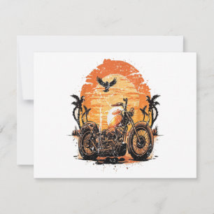 Atemberaubender Retro-Vintager Motorrad Klassische Feiertagskarte
