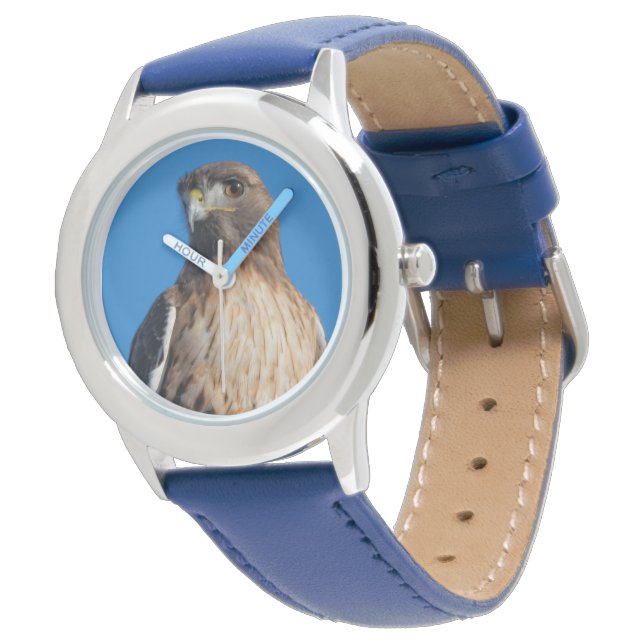 Atemberaubender Rotschwanzvogel der Beute in der S Armbanduhr (Schrägansicht)