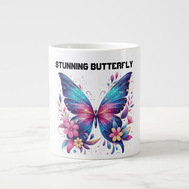 atemberaubender Schmetterling Jumbo-Tasse (Vorderseite)