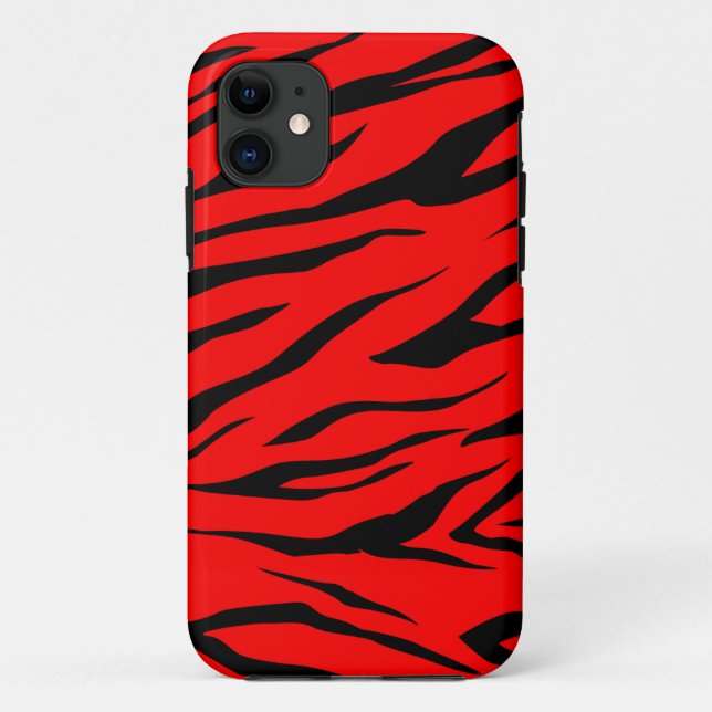 Atemberaubender schwarzer/roter Tiger-Druck - Case-Mate iPhone Hülle (Rückseite)
