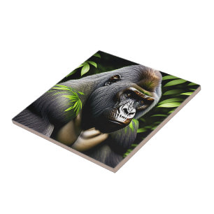 Atemberaubender Silver Back Gorilla - Jungle King Fliese