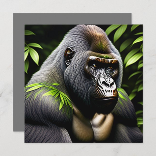 Atemberaubender Silver Back Gorilla - Jungle King Karte (Vorne/Hinten)