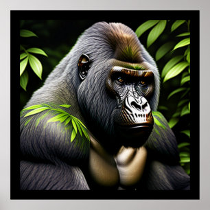 Atemberaubender Silver Back Gorilla - Jungle King Poster