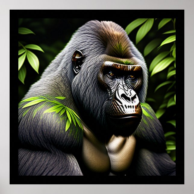 Atemberaubender Silver Back Gorilla - Jungle King Poster (Vorne)